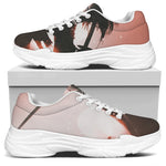 Sunset Japanese Samurai Print White Chunky Shoes