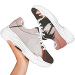 Sunset Japanese Samurai Print White Chunky Shoes