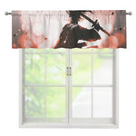 Sunset Japanese Samurai Print Window Valance