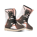 Sunset Japanese Samurai Print Winter Boots
