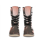 Sunset Japanese Samurai Print Winter Boots