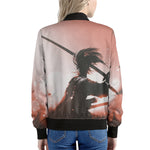 Sunset Japanese Samurai Print Women's Bomber Jacket