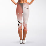 Sunset Japanese Samurai Print Women's Capri Leggings