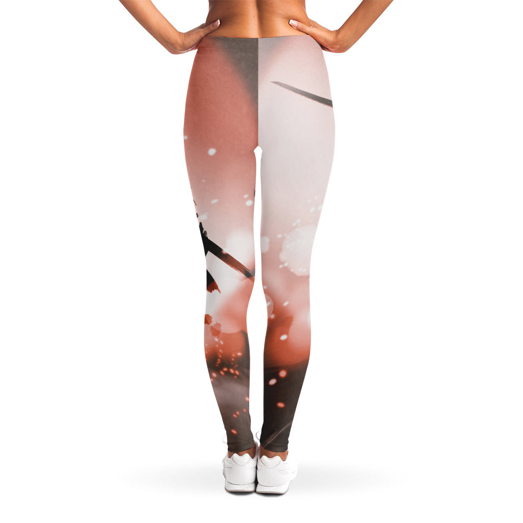 Sunset Japanese Samurai Print Women's Leggings