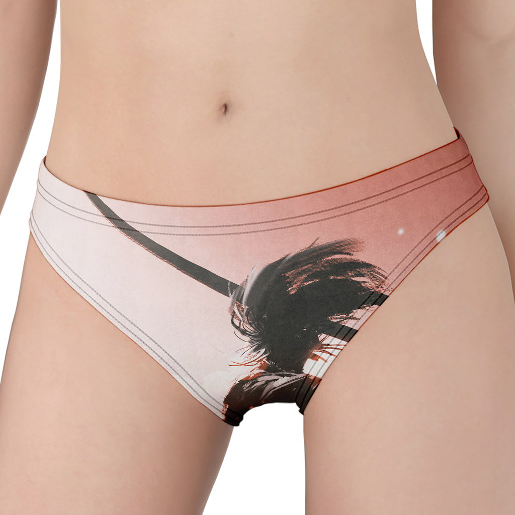 Sunset Japanese Samurai Print Women's Panties