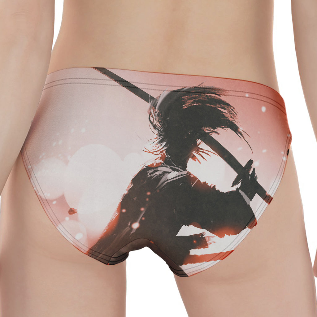 Sunset Japanese Samurai Print Women's Panties