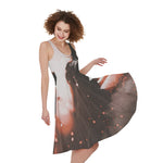 Sunset Japanese Samurai Print Women's Sleeveless Dress