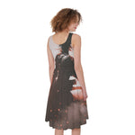 Sunset Japanese Samurai Print Women's Sleeveless Dress