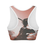 Sunset Japanese Samurai Print Women's Sports Bra