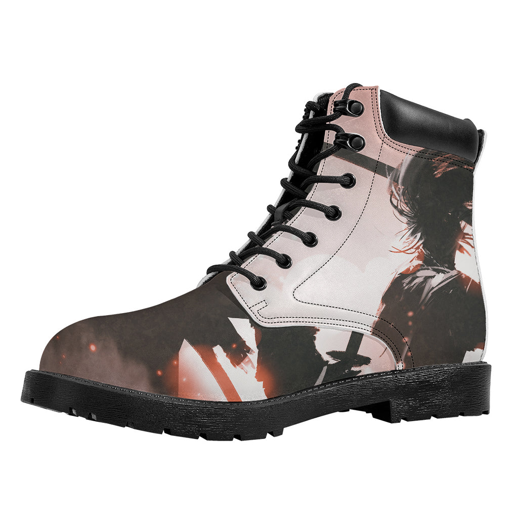 Sunset Japanese Samurai Print Work Boots