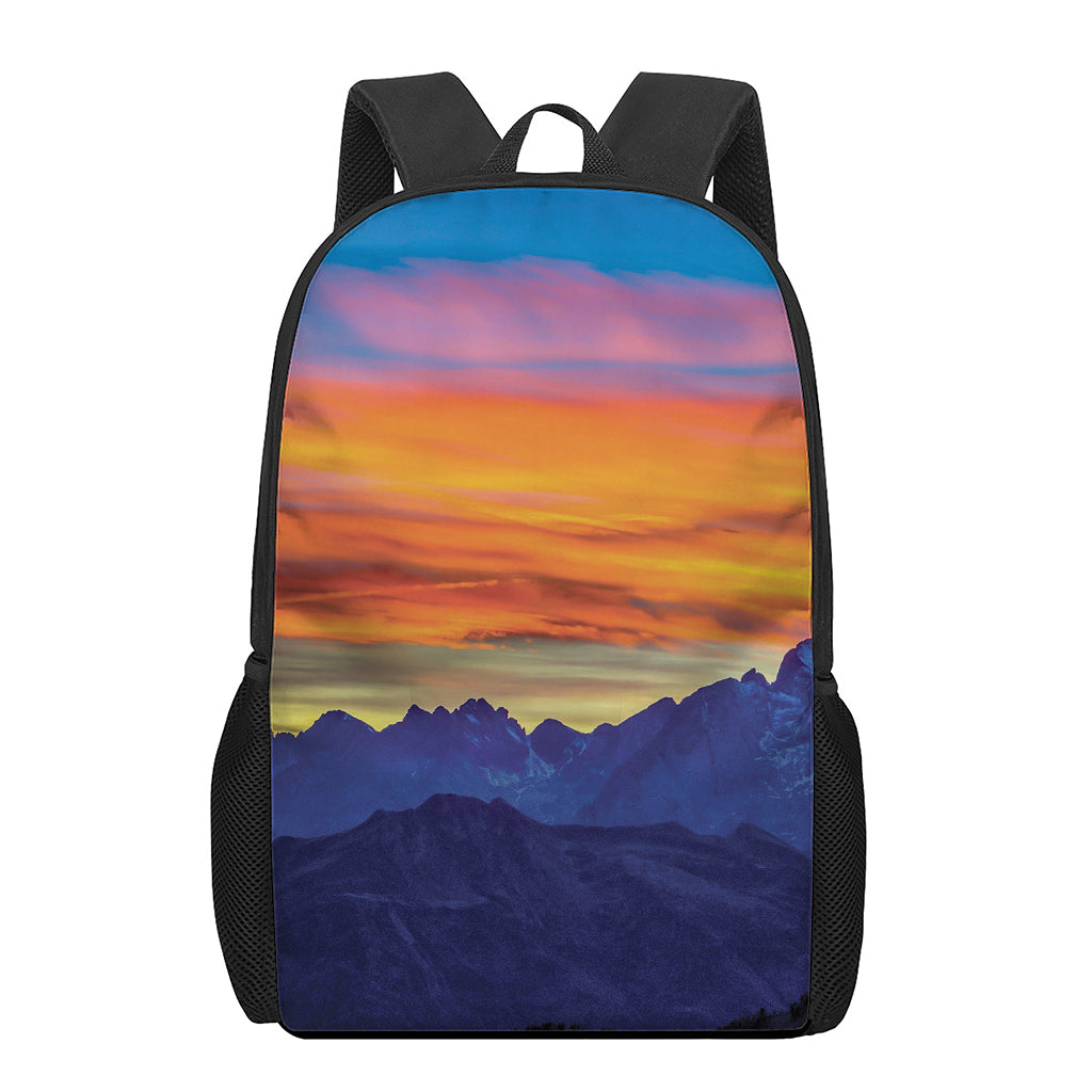 Sunset Mountain Print 17 Inch Backpack