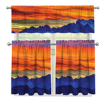 Sunset Mountain Print 3 Piece Kitchen Curtains