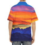 Sunset Mountain Print Aloha Shirt