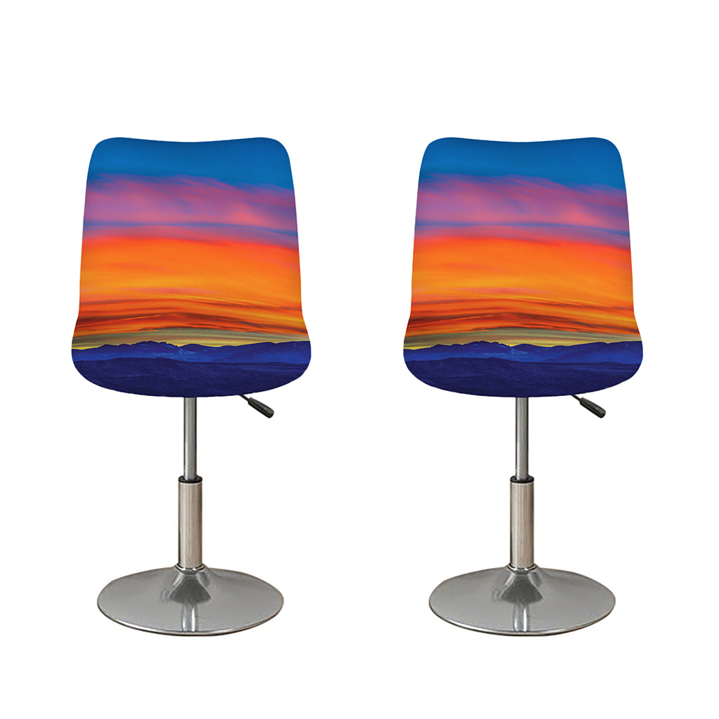 Sunset Mountain Print Bar Stool Covers