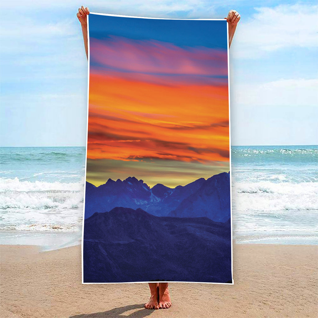 Sunset Mountain Print Beach Towel