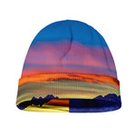 Sunset Mountain Print Beanie