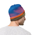 Sunset Mountain Print Beanie