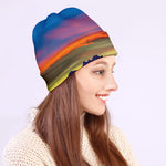 Sunset Mountain Print Beanie