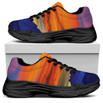 Sunset Mountain Print Black Chunky Shoes