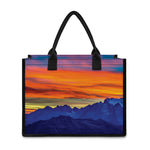 Sunset Mountain Print Canvas Tote Bag