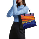 Sunset Mountain Print Canvas Tote Bag