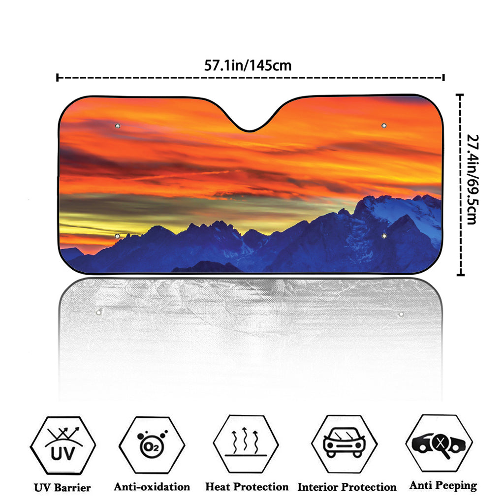 Sunset Mountain Print Car Windshield Sun Shade