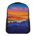 Sunset Mountain Print Casual Backpack