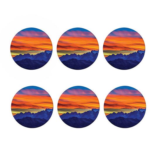 Sunset Mountain Print Coaster Set