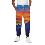 Sunset Mountain Print Cotton Pants