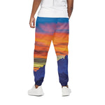 Sunset Mountain Print Cotton Pants