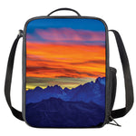Sunset Mountain Print Crossbody Lunch Bag