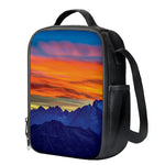 Sunset Mountain Print Crossbody Lunch Bag