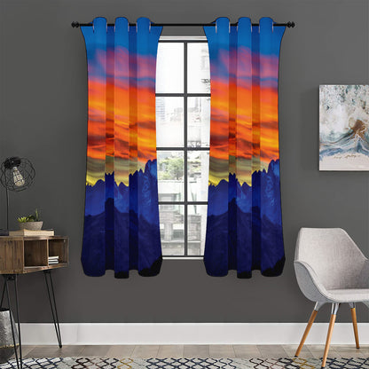 Sunset Mountain Print Curtain