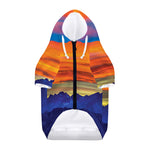 Sunset Mountain Print Dog Zip Up Hoodie