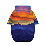 Sunset Mountain Print Dog Zip Up Hoodie