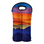 Sunset Mountain Print Double Neoprene Wine Tote