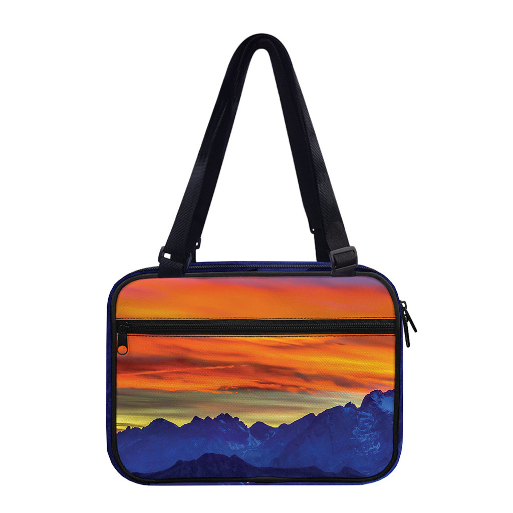 Sunset Mountain Print Double Strap Bible Bag