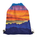 Sunset Mountain Print Drawstring Bag