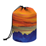 Sunset Mountain Print Drawstring Makeup Bag