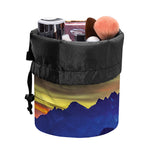 Sunset Mountain Print Drawstring Makeup Bag