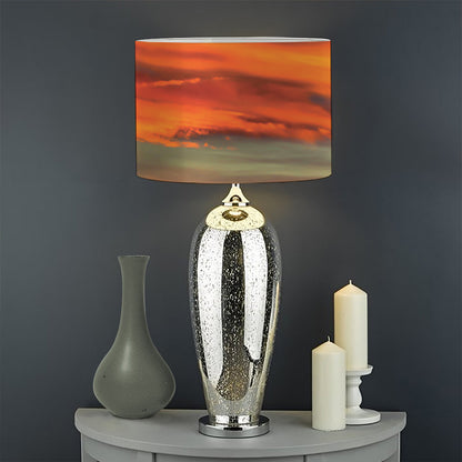 Sunset Mountain Print Drum Lamp Shade