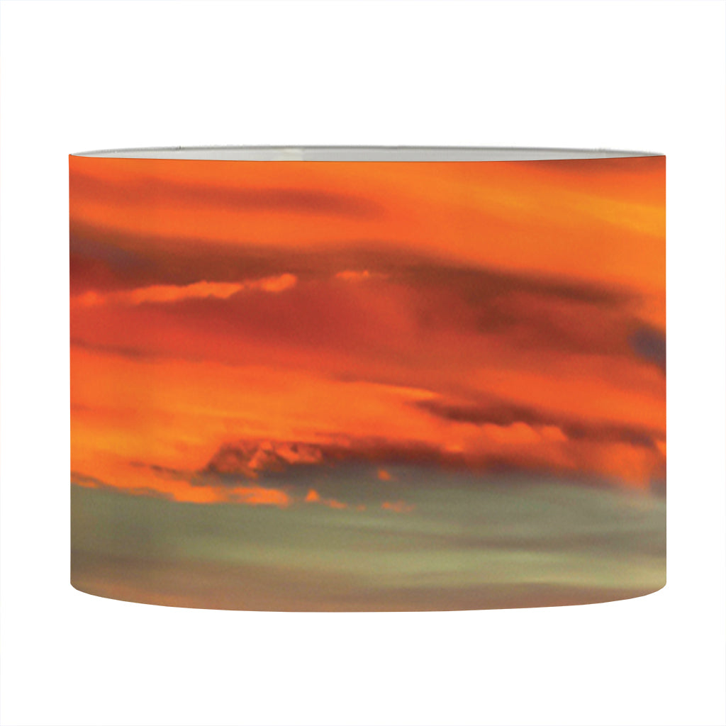 Sunset Mountain Print Drum Lamp Shade