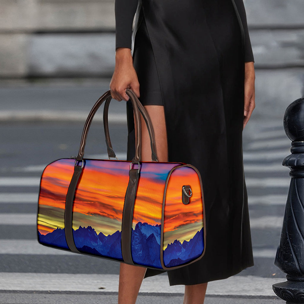 Sunset Mountain Print Duffle Bag