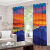 Sunset Mountain Print Extra Wide Grommet Curtains