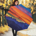 Sunset Mountain Print Foldable Umbrella
