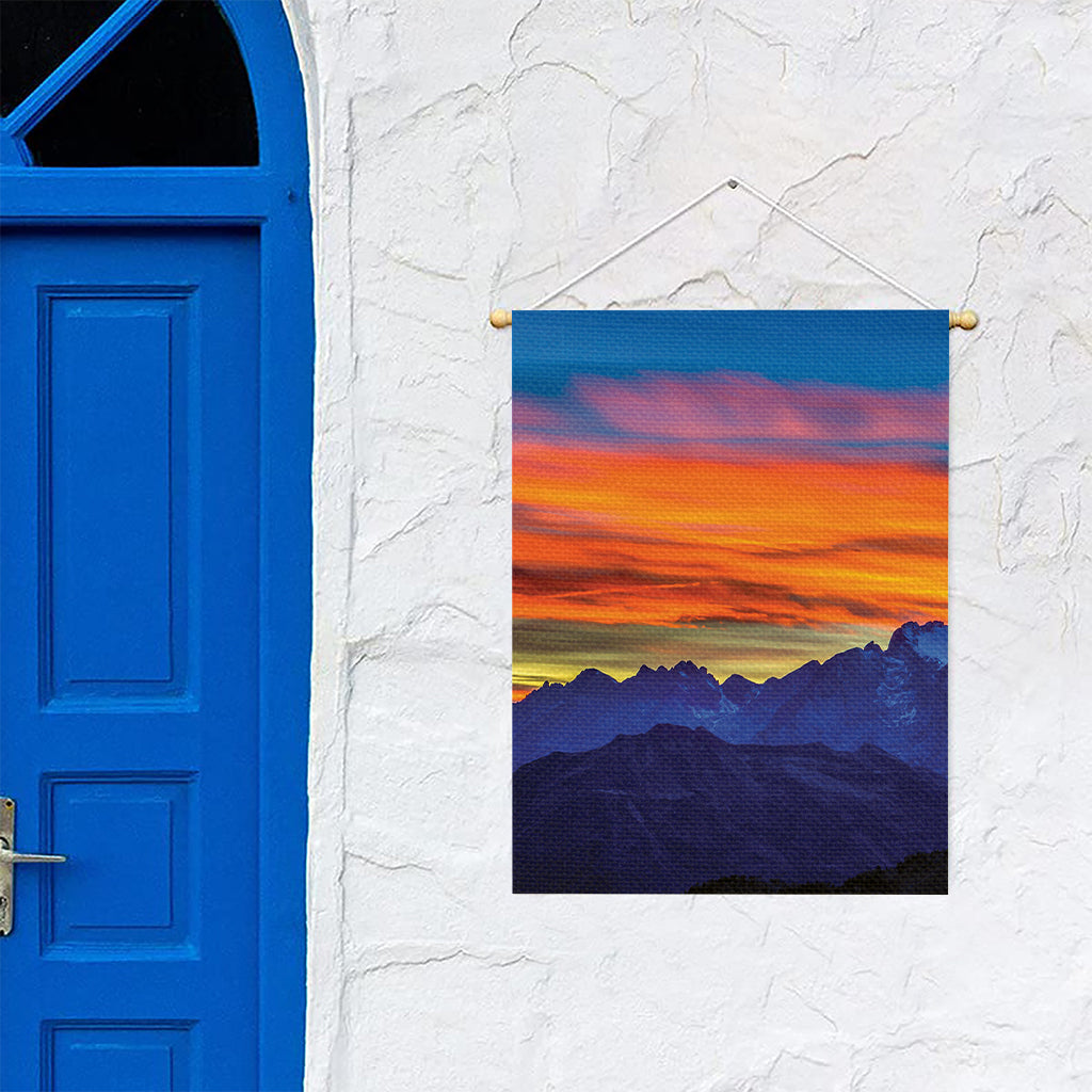 Sunset Mountain Print Garden Flag