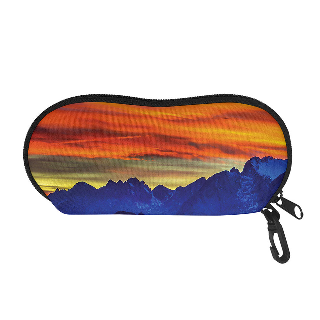 Sunset Mountain Print Glasses Case