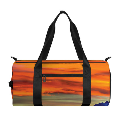 Sunset Mountain Print Gym Bag