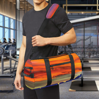 Sunset Mountain Print Gym Bag