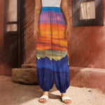 Sunset Mountain Print Harem Pants